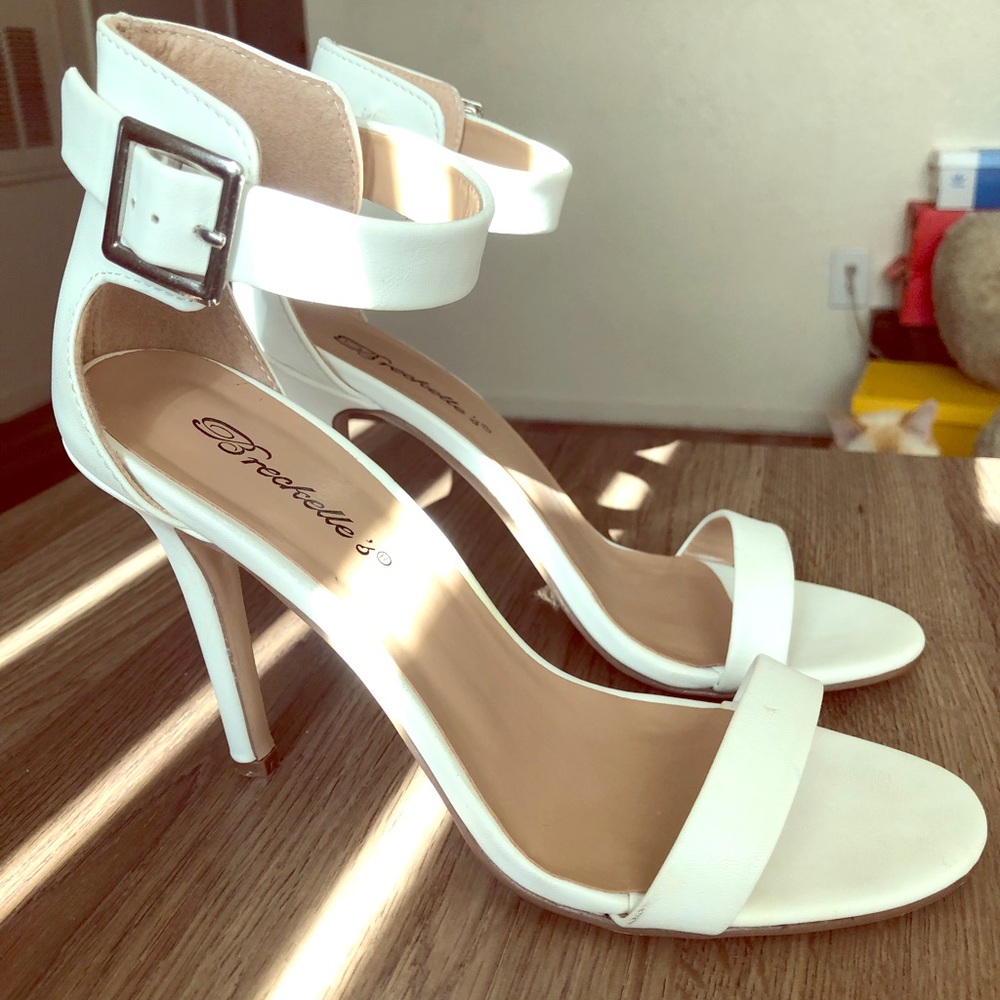 White Strappy Heels